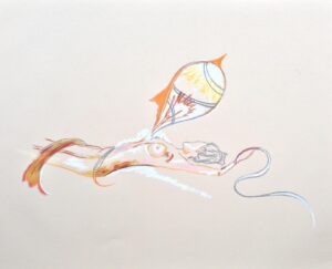 Loan Chabanol Instagram - Slowly flying #art #pastel #visualart #woman @loanimation
