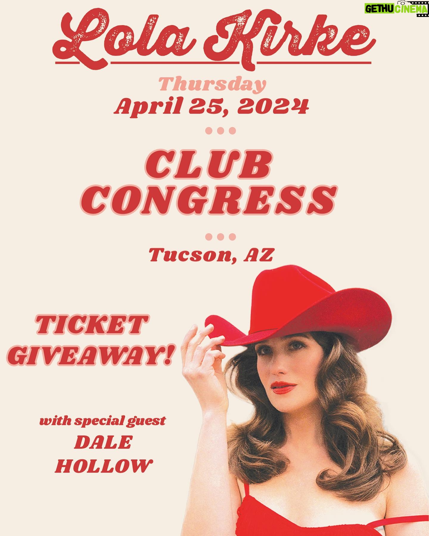 Lola Kirke Instagram - Tucson!! Our April 25 show is only a couple weeks away. Got a couple extra tickets here for y’all! 🎫 To enter to win, text TUCSON to 1 (469) 481-3885 or sign up at the link in my bio 📸 @briannewills