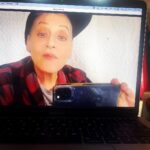 Lori Petty Instagram - - zoom audition, quilt-over-the TV, compruder on a stack of books…this is how we get jobs now 😂🤩🌴😘‼️ #swipe #loveyousomuch