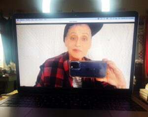 Lori Petty Instagram - - zoom audition, quilt-over-the TV, compruder on a stack of books…this is how we get jobs now 😂🤩🌴😘‼️ #swipe #loveyousomuch