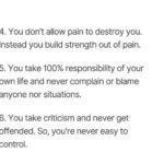 Lorna Tolentino Instagram – Be private. Vibe alone. Grow in silence.
Here are 15 signs you are mentally stronger than you think.