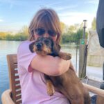 Lorraine Kelly Instagram – Love our wee @rubyisasausage – a lovely sunny evening – and lots of cuddles #sausagedog #cute #cuddles #love