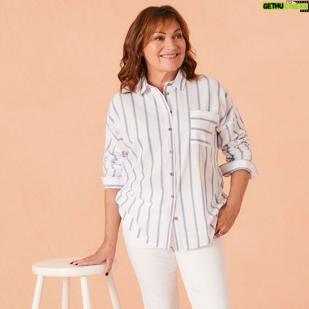 Lorraine Kelly Instagram - Love this outfit Posted @withregram • @bonmarche Embrace the warmer weather with our new Lorraine Loves linen 🌸 It has a striped design and a button front making it easy to wear and style✨ 🔎 9006287 #fashionforward #highstreetstyle #linenlove #highstreetfashion #dresstoimpress #ad