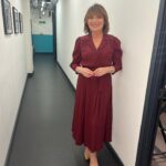 Lorraine Kelly Instagram – Todays dress – @ghostfashion  Thanks to @helenhandmakeup @danniiwhitemanstylist