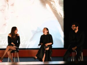 Louisa Connolly-Burnham Instagram - It’s been one whole week since the @sisterwivesfilm premiere & we’re finally floating back to down earth. Thank you to the 550  legends that came & supported us in a sold out @genesiscinema & to all the wonderful humans that made this film possible. We can’t wait to see where this journey takes us next 🩷👭✨

(sound on in the last clip for the audiences reaction as the credits started to roll 🥹) 

📸 @georgeontheboat 

#SISTERWIVES