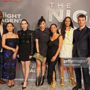 Luciane Buchanan Instagram - Just out here making my grandma proud. #thenightagent comes out March 23rd on @netflix 💥

Thanks to my darlings/ hype queens for the best first glam experience 🫶🏽👏🏽
Hair: @theartistred 
Make up: @cherishbrookehill 
Styling: @benjaminholtrop 
Assist styling: @emilykejohnson 
Dress: @marrisawilsonny