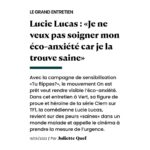 Lucie Lucas Instagram - Merci à Juliette Quef et @vert_le_media pour cette chouette interview qui parle d'éco anxiété, d'amour et de solidarité... dans le cadre de la campagne #TuFlippes de @onestpret 🙏💚