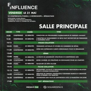 Lucie Rhéaume Instagram - Pov: tu updates ta photo de profil LinkedIn avant l’événement annuel E-Influence.🤌🏼

All jokes aside, je suis si fière de vous présenter officiellement la programmation de la quatrième édition de notre événement annuel E-Influence, ayant lieu le vendredi 31 mai prochain au Centre Phi, à Montréal. 

Une journée riche en apprentissages, en rencontres, et qui saura vous donner le boost de motivation nécessaire pour les prochaines étapes de votre carrière / entreprise. Au fil des dernières années, nous avons eu la chance de créer ce contexte qui représente à la fois un lieu de rencontre pour de nouveaux partenaires d’affaires, un incubateur d’idées créatives et un moteur de développement pour la relève entrepreneuriale du Québec et ÇA, laissez-moi vous dire que c’est ce qui nous motive au plus haut niveau chez E-Influence.

Nous avons tous le potentiel de réussir, mais manquons souvent des bons outils pour y parvenir. On est ici pour arrêter de gatekeep ces informations et les crier sur le plus de toits possibles. Choisiras-tu d’investir en ta carrière / ton entreprise en te joignant à nous le 31 mai prochain?💼 

Quelques derniers billets « early birds » à tarifs réduits disponibles via le lien dans ma bio!

📸: @simplyus.ca