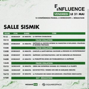 Lucie Rhéaume Instagram - Pov: tu updates ta photo de profil LinkedIn avant l’événement annuel E-Influence.🤌🏼

All jokes aside, je suis si fière de vous présenter officiellement la programmation de la quatrième édition de notre événement annuel E-Influence, ayant lieu le vendredi 31 mai prochain au Centre Phi, à Montréal. 

Une journée riche en apprentissages, en rencontres, et qui saura vous donner le boost de motivation nécessaire pour les prochaines étapes de votre carrière / entreprise. Au fil des dernières années, nous avons eu la chance de créer ce contexte qui représente à la fois un lieu de rencontre pour de nouveaux partenaires d’affaires, un incubateur d’idées créatives et un moteur de développement pour la relève entrepreneuriale du Québec et ÇA, laissez-moi vous dire que c’est ce qui nous motive au plus haut niveau chez E-Influence.

Nous avons tous le potentiel de réussir, mais manquons souvent des bons outils pour y parvenir. On est ici pour arrêter de gatekeep ces informations et les crier sur le plus de toits possibles. Choisiras-tu d’investir en ta carrière / ton entreprise en te joignant à nous le 31 mai prochain?💼 

Quelques derniers billets « early birds » à tarifs réduits disponibles via le lien dans ma bio!

📸: @simplyus.ca