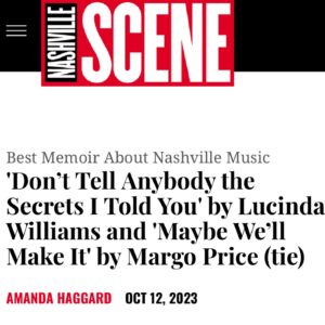 Lucinda Williams Instagram - “Lucinda Williams and Margo Price have plenty in common: a penchant for poets on motorcycles, a hard-fought music career with some downright wild twists, and the fact that they both got where they are today mostly on their own terms.”

Always honored to share the spotlight with @missmargoprice 🖤📖