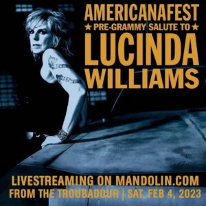 Lucinda Williams Instagram - Whew! 2023 has been a blast. We rang in my 70th birthday playing a show in Belfast and celebrated with a surprise party back in the states with my friends. 

@americanafest “pre-Grammy salute” (which I was so excited to tune in via livestream as I was under the weather… but an honor, nonetheless!)

My memoir was released in April and hit the NYT bestseller list 🥲

Stories From a Rock N Roll Heart came out this summer ❤️‍🔥 and I am overwhelmed with the outpouring of love it’s been receiving.

We toured with our new friends @bigthiefmusic and had a blast when we got to share the stage 

Forbes included me in their 50 over 50 😅

Played guitar on stage at @theryman for the first time since my stroke in 2020 🙌🎸

Car Wheels hit its 25th anniversary and we had a great time at the tribute at @thebasementeast

And this was the year we introduced our new concert formatting for “Don’t Tell Anybody the Secrets” tour, where we incorporate more storytelling and visuals along with the songs. 

All in all, 2023 was an exciting year full of rock n roll throughout Australia, Mexico, Europe (twice) and all around the United States adding up to 200 days on the road. Watch out, 2024… we’re coming for you 😉