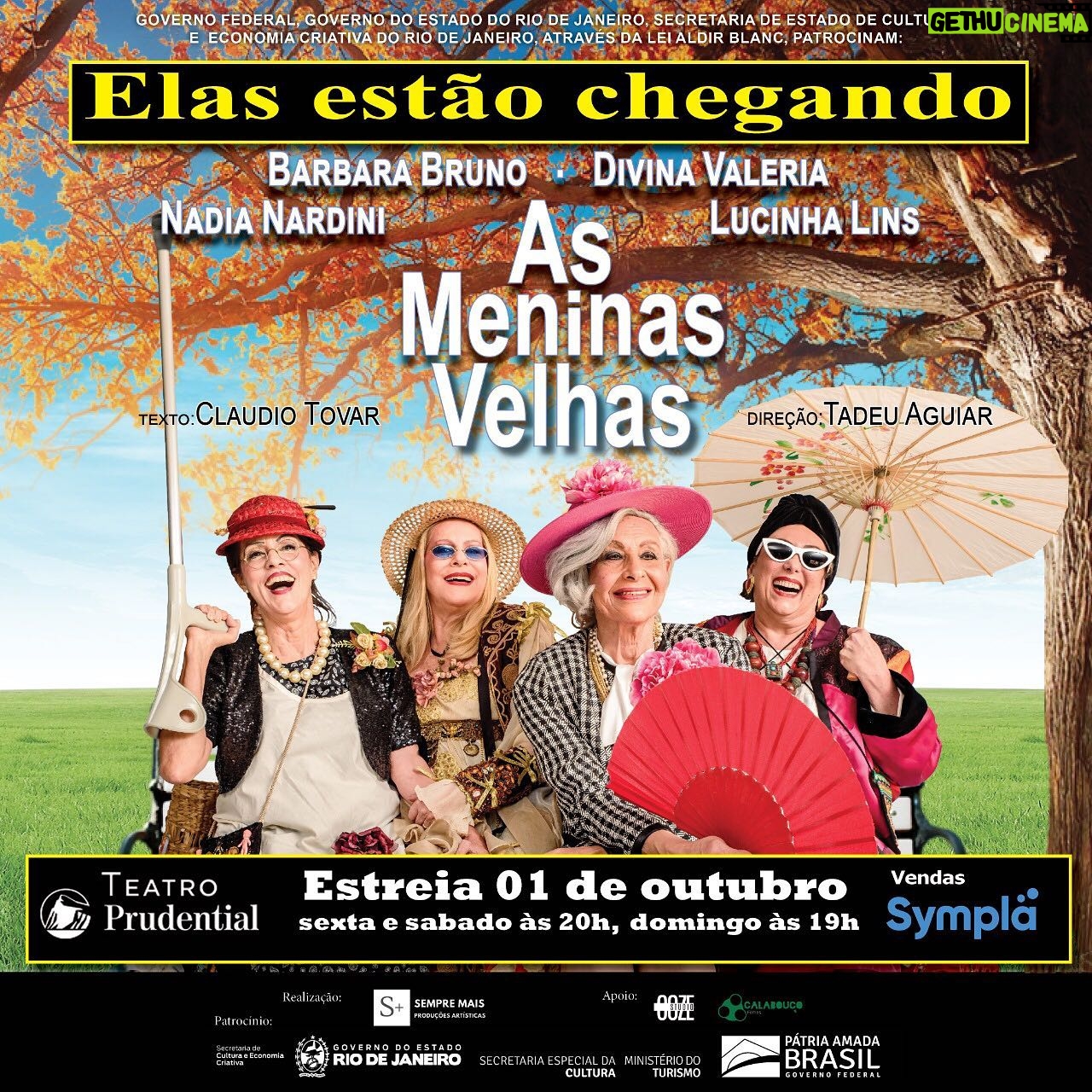 Lucinha Lins Instagram - AS MENINAS VELHAS Estreia 01 de outubro LOCAL: Teatro Prudential - Rua do Russel, 804 / Glória 📞 (21) 3554-2934 Evento presencial seguindo todas as normas de biossegurança HORÁRIOS: sexta e sábado às 20h, e domingo às 19h / INGRESSOS: www.sympla.com.br #teatro #asmeninasvelhas #presencial #retomadaculturalRJ #SececRJ #leialdirblancRJ