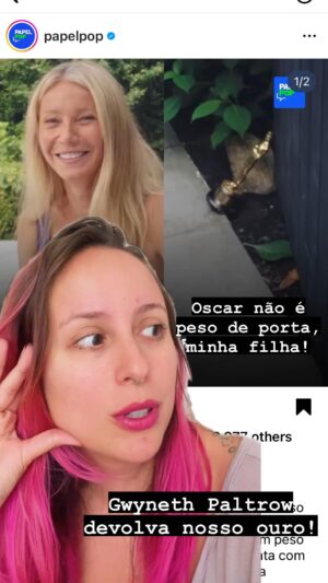 Luisa Clasen Instagram - Será que é o karma chegando? Se esse Oscar estivesse aqui no Brasil com certeza estaria bem cuidado, polido, num lugar de destaque e longe de uma música nova do Coldplay. Estamos de olho, dona Academia! 

#oscars #oscar #gwynethpaltrow #vogue #awardwinning #justiceforfernandona