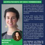 Luisa Neubauer Instagram - Amir Hossein Khaleghi und Niloufar Bayani sind Umweltschützer*innen wie wir. Mit einem Unterschied: Sie sitzen seit 6 Jahren im Gefängnis. Ohne Beweise hat das iranische Regime sie aufgrund von angeblicher Spionagetätigkeit inhaftiert, im Gefängnis gefoltert und misshandelt und anschließend in Scheinprozessen verurteilt. Für @fridaysforfuture.de durften wir die Patenschaft für sie übernehmen. Auf der ganzen Welt steigen die Repressionen gegenüber Menschen, die sich für unsere Lebensgrundlagen einsetzen. Es ist unsere Verantwortung ihre Freiheiten zu verteidigen & mit unseren Privilegien ihren Schutz einzufordern. Amir, Niloufar und alle weiteren inhaftierten Umweltschützer*innen müssen unverzüglich freigelassen werden! Die Kriminalisierung von Umweltschützer*innen durch die iranische Regierung muss enden! Dafür muss sich auch die deutsche Bundesregierung stark machen. Free Amir! Free Niloufar!
