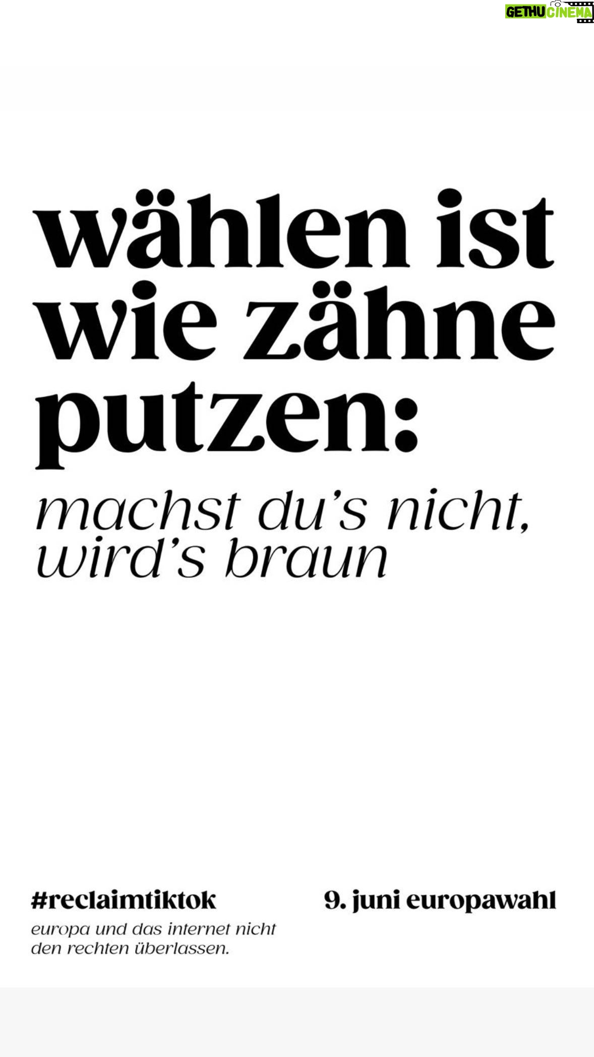 Luisa Neubauer Instagram - Die Tage sind gezählt. Die Hälfte aller jungen Menschen plant gerade nicht, zur EU Wahl zu gehen. Dabei steht so viel auf dem Spiel. Also machen wir alles, und putzen Zähne für die Demokratie und das Klima. Macht mit. #reclaimtiktok #europawahl #klimawahl #wählengehen
