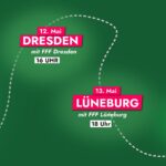 Luisa Neubauer Instagram – WIR GEHEN AUF #ReclaimTikTok TOUR! 🚀⭐️ Es geht los, einen Monat vor der Europawahl bringen wir Klima und Bewegeung zu euch. An den meisten Orten halte ich einen Vortrag, danach oder davor gibt es Workshops und ganz viel Online-Aktivismus zum loslegen und lernen. Kommt dazu! Anmelden könnt ihr euch a den jeweiligen Orten bei den FFF-Gruppen, auf den Instagram-Accounts von @fridaysforfuture.lueneburg , @fridaysforfuturehalle, @fffdresden und @students4future_leipzig findet ihr alle Infos. In Bayreuth und Bamberg sind wir jeweils an Schulen bzw. Stadtfesten (und später kommt noch Frankfurt dazu 😍). Endlich geht es los, I can’t wait, lasst uns laut werden für Klima und Demokratie, jeder Tag zählt. #Europawahl #Klimawahl