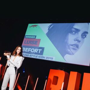 Luise Befort Instagram - Thank you @hubert_burda_media & @bunte_newfaces for the Young Style Icon Award!
Happy to have worn my first self-created outfit that night -
This suit is made of sustainable vegan fabrics, 100% organic & fairtrade 🖤
Dear designers: 
Please create more classy vegan pieces !
We need more mindful heads in this industry. 
Congrats to the inspiring women of the night, to all nominees & winners. 
Thanks for the support. & thank you @suzana_haile & @dongaspar_ for helping me to accomplish my vision 🕺🏻
Loads of love & Happy Holidays xx