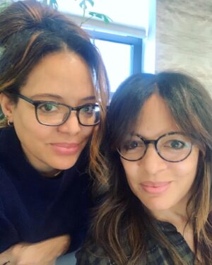 Luna Lauren Velez Instagram - Me and Lori…writing day. #twins #twintuesday #hermanas #working #glasses #love ✨