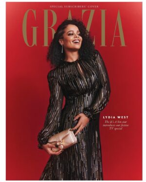 Lydia West Instagram - Thank you @graziauk for this Christmas cover ❤️ 🎄 out now now :))

Wearing @coach 
Photographer: @silipman 
Styling: @whatmollysees 
Hair: @stefanbertin at The Wall Group using Bouclème. 
Make-up: @valeriaferreiramakeup at The Wall Group using Armani Beauty and skincare. 
Nails: @michelleclassnails 
Lighting Assistant: @kailasgurung 
Digital: @gemmagravett 
Fashion Assistant: @jxneill 
Creative Director: @cazroberts 
Shoot Producer: @nathanhighamshootproducer