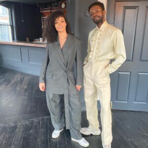 Lydia West Instagram - Omg tomorrow Mars and I will be discussing all things IAS episode 2 after the episode on C4 at 10pm on YouTube and we’re speaking to @jadethirlwall @kemahbob ...also we tried to coordinate with his and hers tailoring 🥰😍