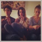 Lyndsy Fonseca Instagram - RANDOM PHOTO DUMP of pics that make me so happy!! 1) BTS of Nikita 2) knitting in Toronto with my pals I LOVE @douglasthesmithest and @nadineveline 3) costume party with @noahthebean and the loveliest @lyndiegreenwood 4) Broadway #nyc night with @joysuprano 5) bts photo shoot for GQ 6) hanging with my pal @nathanfillion who always makes me laugh. 7) my first BF @ravivullman who’s the best- with my baby sis @hannahleighofficial 8) party with gals @monicaraymund86 and @joysuprano 9) bts on Nikita with @noahthebean and aaron Stanford 10) bts with my bro forever @theshanewest