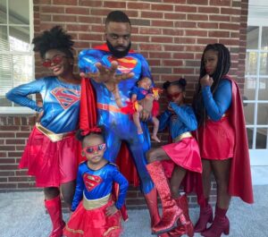 Lyric Hurd Instagram - Super Fam! ❤️💙 

#hurdgirls #halloween2021 #halloween