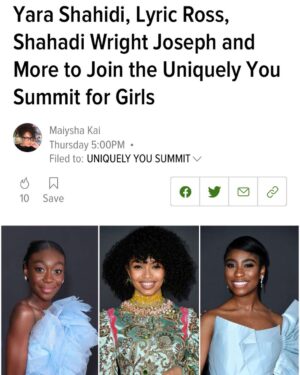 Lyric Ross Instagram - Extremely excited and honored to be a part of this. I will be in conversation alongside @yarashahidi x @shahadi for @uniquelyusummit . This is strictly to inspire and motivate young black girls to acknowledge their stories.  Thank you again, @uniquelyusummit 💗