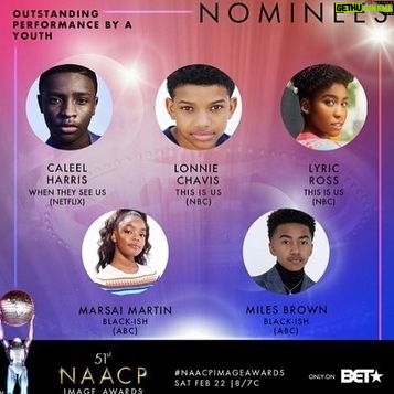 Lyric Ross - 4.9K Likes - TWO NOMINATIONS 🤯 !!! @naacpimageawards thank you so so much! Special congratulations to my @nbcthisisus fam @susankelechiwatson @lonniechavis and @sterlingkbrown on their noms🔥