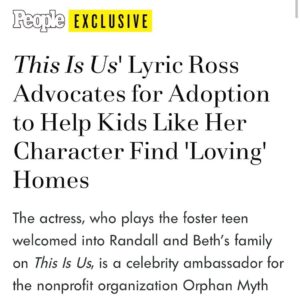 Lyric Ross Instagram - This is an issue that I don’t hear many of us talking about. There should be more conversations about the foster care system and how we can support these kids. Thank you to @people @orphan_myth for having me speak on it a bit. The link to the full article is in my bio.