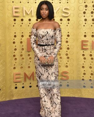 Lyric Ross Instagram - First time attending the Emmy’s... WOW. ♥️
Stylist: @mrenriquemelendez 
Seamstress: @auntfunkyscloset 
Makeup: @tiadantzler 
Hair: @hairjunkierandy 
Nails: @tracy_clemens 
Dress: @rubinsinger
Jewelry: @csarite
Shoes: @kennethcole