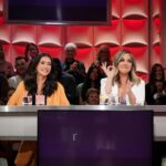 Lysandre Nadeau Instagram - Un énorme merci à @off_tlmep pour leur générosité, leur accueil, leur ouverture et leur douceur. À @guyalepage, tout spécialement. @drepointg et moi avons eu une expérience inoubliable et nous en sommes infiniment reconnaissantes. C’était irréel de se retrouver sur ce plateau-là, emblématique pour nous, les Québécois. Joanie, je suis si fière de toi. Tu as été brillante, drôle, charmante et fidèle à la magnifique femme que tu es. C’est un honneur d’être ta co-animatrice. photo: @kaduf maquillage: @beautybyvirginie coiffure: @andrew.gilbertt stylisme: @styledbynao
