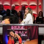 Lysandre Nadeau Instagram - Un énorme merci à @off_tlmep pour leur générosité, leur accueil, leur ouverture et leur douceur. À @guyalepage, tout spécialement. @drepointg et moi avons eu une expérience inoubliable et nous en sommes infiniment reconnaissantes. C’était irréel de se retrouver sur ce plateau-là, emblématique pour nous, les Québécois. Joanie, je suis si fière de toi. Tu as été brillante, drôle, charmante et fidèle à la magnifique femme que tu es. C’est un honneur d’être ta co-animatrice. photo: @kaduf maquillage: @beautybyvirginie coiffure: @andrew.gilbertt stylisme: @styledbynao