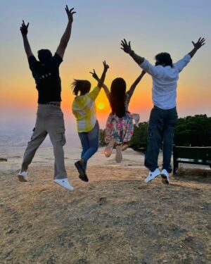 Maahi Gouthami Instagram - Life is better when you're jumping for joy with friends by your side. Embrace the moment, let go of your worries, and soar together towards new heights" 💙

.
.
.
.
.
.
#nandhihills #chiranjeevilakshmisowbhagyavathi
#JumpingForJoy #FriendsInFlight #SoaringHigh #GroupGlee #AirborneAdventures #rowdysidh 
#FriendshipForever #HappyTimes #MakingMemories #GoodVibesOnly #FunWithFriends