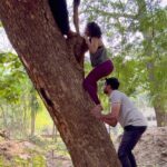 Maalavika Sundar Instagram - Little push & little support makes our journey little easy and beautiful.♥️ In the end of our training session @vinothkishan & @sundarmaalavika decided to climb a tree and with little support they reached to one point. They both beautifully understood and received the support without any hesitant.♥️ And they both constantly supported each other till the end.💕 Joyfully will unlock more in comimg sessions @vinothkishan & @sundarmaalavika 🔥