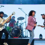 Maalavika Sundar Instagram - What went down at Paavai Institutions with ma boys ♥️♥️♥️ Our love to all the students for making this concert very special. You guys are the best ♥️♥️ Thanks to the management for having us ♥️ 📷: @akilesh.chelvan , @kuzhu__ Outfit : @studio24_bespoke Styling : @harshitha_pragathi Artist management : @themadrascommune #maalavikasundarlive #onlylove