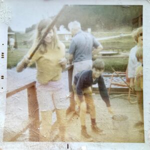 Madeline Zima Instagram - #happymother’s  day here my mom is at about 12 being a bad fisherman terrified of anything slimy. Then at 15 holding a kitten. In 1986 me on my dads knee when my mom was running her dance studio. I’m making serious eye contact with my cousin @aprilmacie. Last a video from a few years back when my mom could still see. Thank you for being fun and totally nuts and bringing me into this world. Thank you for gifting me with two best friends that help make this life a less painful and hilarious journey. Thank you for always reminding me to dance.