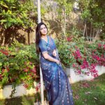 Madhumitha Instagram – 💙 When I wear a saree, I think of you complimenting me 💙  PC @sai_akhil_anubolu