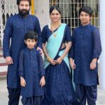 Madhumitha Instagram - 💙🧿 #sivamadhu #dhanvingagan #family Outfits by @pns_collections_madhuri