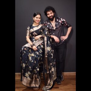 Madhumitha Instagram - Yeyyyy it’s our Wedding Anniversary 💞 we are happier growing with each other each day… It gets happier, healthier, stronger and tastier 😜 with loads of love and respect we have in our relation 💞 
Happy Anniversary my love @sivabalajimanoharan