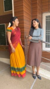 Madhumitha Instagram - Lavanya vs Abhi 😂😬 #neenaankaadhal With @madhumitha_illayaraja ♥️ #reels #reelsinstagram #instagood #instagram #reelitfeelit #explore #explorepage #viralreels #instagramreels #reelsexplore #funnymoments #funnyvideos #funnyreels #comedyreels #comedy #vadivelu #vadivelcomedy #instadaily #igers #igdaily #instalike #neenaankadhal