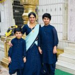 Madhumitha Instagram - 💙🧿 #dhanvingagan #motherlove #sons #mother Outfits by @pns_collections_madhuri