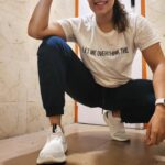 Madhuri Braganza Instagram - I love this T, but I most definitely did not overthink this shoot I did for myself in the bathroom post my workout.💪🏼😅 . . . #endorphins #ranoutofpictures #iclearlymissshooting #makelifefun #postworkoutglow #funstuff #nomakeup #unedited #sweaty #selfshot #sweatymads #blameitontheendorphins #theendorphinsgotme