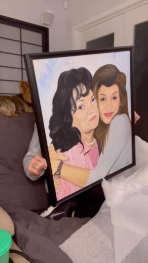 Madison De La Garza Instagram - Since my grandmother passed away, I’ve been trying to find a special gift for my mom to remember her by… Thanks to @paintyourlife , I was finally able to give her this gorgeous portrait that we will treasure forever. I couldn’t stop the tears from flowing when I saw her reaction. Since I wanted to share this wonderful opportunity with my beloved followers, you can use code MADI20 for 20% off of your order! I’d love to see your portraits and hear the stories behind them. ❤️ #ad