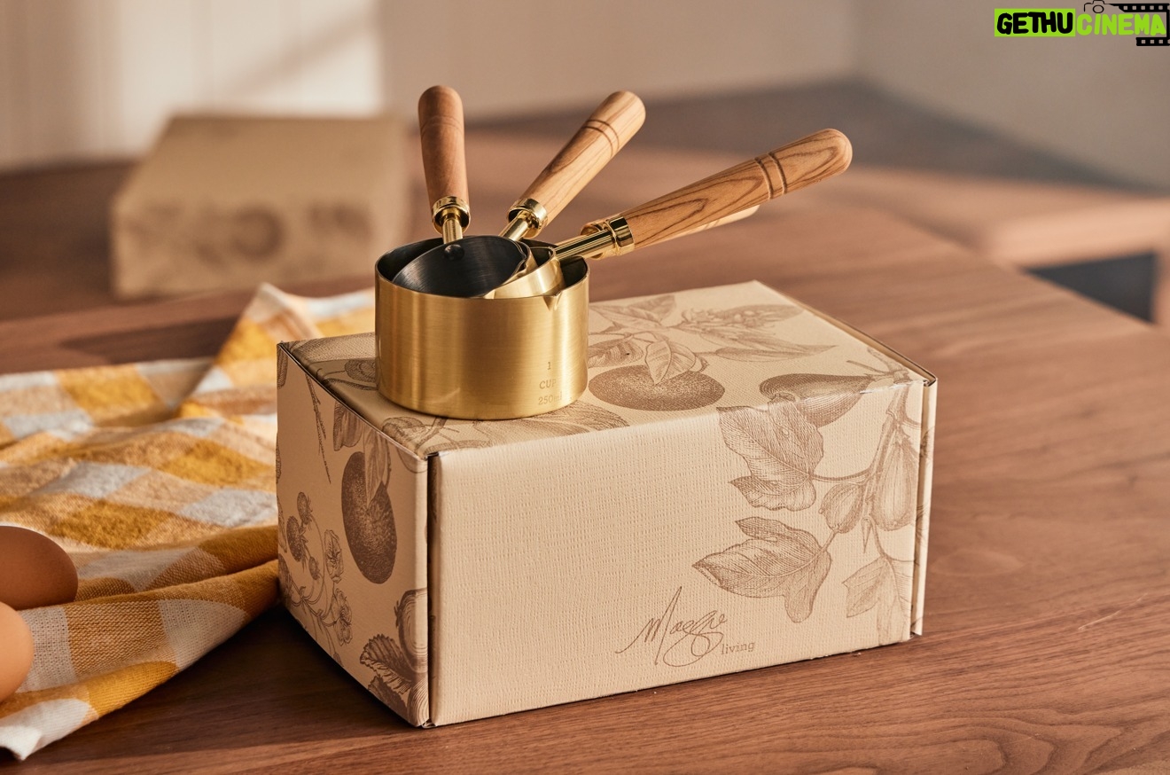 Maggie Beer Instagram - Made with beautiful Italian olive wood and durable brass with a marine-grade stainless steel lining, these Maggie Living Brass Measuring Cups come in a set of 4 and are the perfect gift for Mum this Mother's Day. Until midnight 12th May, enjoy up to 20% off select Maggie Beer Hampers & Homewares - including these gorgeous Brass Measuring Cups! Shop the Maggie Living Homewares range today via the link in our bio. #makeitamaggiemothersday #homewares