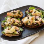 Maggie Beer Instagram - Looking for an entrée that will delight your guests? This Poached Prawn Bruschetta with Wasabi Mayonnaise is a feast for the senses, as the moreish prawns are poached in a delicate combination of lemon, Verjuice, Extra Virgin Olive Oil, sea salt and fresh, aromatic parsley. View the recipe via the link in our bio. #makeitamaggiemoment #entree