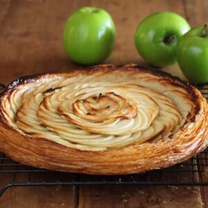 Maggie Beer Instagram - A feast for the eyes as well as the taste buds, this Fine Apple Tart champions the fresh flavour of apples. Complemented by honey and a dash of Maggie's famous Verjuice, serve a slice with a heaped dollop of Maggie Beer Rich Vanilla Bean Ice Cream. 

View the recipe via the link in our bio.

#baking #recipe