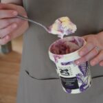 Maggie Beer Instagram - As the weather begins to sway into the first bursts of heat, our minds turn towards ice cream...naturally. Find Maggie Beer's range of Ice Cream in select Woolworths across NSW, VIC and QLD, as well as in independent supermarkets across Australia; like this deliciously fruity White Chocolate & Boysenberry Ripple Ice Cream. No bowl necessary.