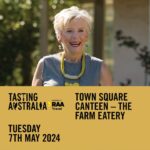 Maggie Beer Instagram - Come together and celebrate a love of delicious food by joining us at @tastingaustralia in 2024. One of Australia’s longest-running eating and drinking festivals is back again next year from 3–12 May across Adelaide and regional @southaustralia. Find us in the Town Square Canteen for The Farm Eatery - visit @tastingaustralia to secure your tickets and enjoy some beautiful South Australian cuisine.