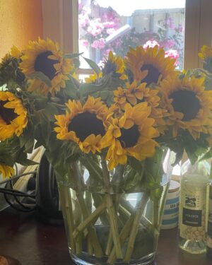 Maggie Beer Instagram - "The house is full of the scent of roses from my garden, but there is a special part of my heart that goes to the joy of sunflowers and how they suit the colour of our kitchen!"
- Maggie Beer