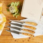 Maggie Beer Instagram - || New to Maggie Living Homewares || Pair your succulent & perfectly seared steak with these stylish Maggie Living Olive Wood Steak Knives. Made with premium German blades and sustainably sourced olive wood, these Steak Knives make a beautiful wedding or housewarming gift or a personal treat to beautify your dining table. Shop our new Maggie Living Steak Knives via the link in our bio. #makeitamaggiemoment #homewares